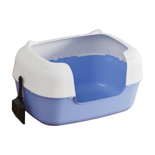 JISADER Offene Katzentoilette für alle Arten von Katzenstreu, Katzentoilette, Bettpfanne, Katzenstreubehälter, Haustier-Katzentoilette, Sandkasten, Blau JISADER Offene Katzentoilette für alle Arten von Katzenstreu, Katzentoilette, Bettpfanne, Katzenstreubehälter, Haustier-Katzentoilette, Sandkasten, Blau von JISADER