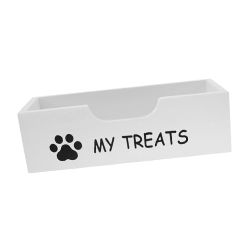 JISADER Pet Treat Storage Box für Küchentheke, Hölzerne Hundefutterhalter, Weiß JISADER Pet Treat Storage Box für Küchentheke, Hölzerne Hundefutterhalter, Weiß von JISADER