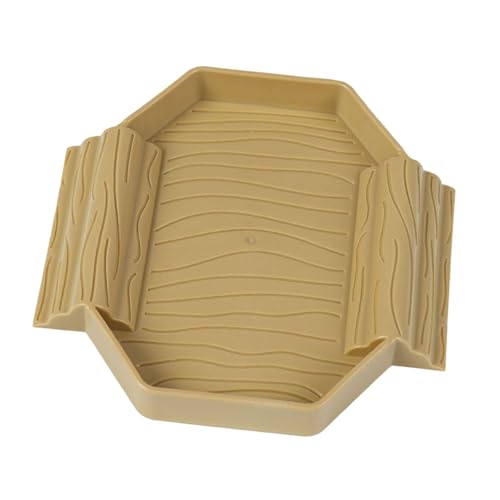 JISADER Reptilien-Badebecken, Reptilien-Wasserschale, Aquarium-Ornament, Fischtank-Dekoration, Futternapf für Schildkröten, Gelb von JISADER