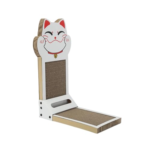 JISADER Vertikales Katzenkratzpad mit Ball, Spielzeug, Karton, verschleißfest, für Hauskatzen, Kätzchen, stabil, vertikal und horizontal, Weiß JISADER Vertikales Katzenkratzpad mit Ball, Spielzeug, Karton, verschleißfest, für Hauskatzen, Kätzchen, stabil, vertikal und horizontal, Weiß von JISADER