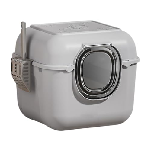 JISADER Vollständig abgedeckte Katzentoiletten, mit Haube, Katzentoilette für Haustiere, abnehmbar, für Kleintiere, Töpfchentoilette, geschlossene, GRAU JISADER Vollständig abgedeckte Katzentoiletten, mit Haube, Katzentoilette für Haustiere, abnehmbar, für Kleintiere, Töpfchentoilette, geschlossene, GRAU von JISADER
