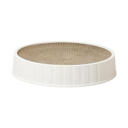 JISADER Wellpappe-Kratzunterlage, Katzenkratz-Loungebett, Katzenkratzcouch, Katzenkratzschale, beige Weiß, M JISADER Wellpappe-Kratzunterlage, Katzenkratz-Loungebett, Katzenkratzcouch, Katzenkratzschale, beige Weiß, M von JISADER
