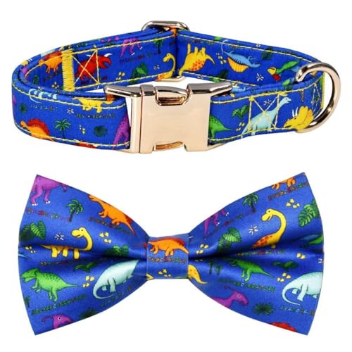 Niedliche Dinosaurier-Fliege und Hundehalsband-Zubehör, abnehmbare Fliege, verstellbares Halsband für kleine, mittelgroße und große Hunde Niedliche Dinosaurier-Fliege und Hundehalsband-Zubehör, abnehmbare Fliege, verstellbares Halsband für kleine, mittelgroße und große Hunde von JIUJIA