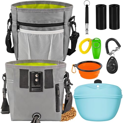 JIURUN Leckerli-Tasche für Hunde, Hundetrainingsset, Leckerli-Tasche, Haustier-Trainings-Gürteltasche, Welpentrainings-Clicker, 2-in-1-Pfeifen-Klicker, zusammenklappbarer Hundenapf, 2 Hundekotbeutel JIURUN Leckerli-Tasche für Hunde, Hundetrainingsset, Leckerli-Tasche, Haustier-Trainings-Gürteltasche, Welpentrainings-Clicker, 2-in-1-Pfeifen-Klicker, zusammenklappbarer Hundenapf, 2 Hundekotbeutel von JIURUN