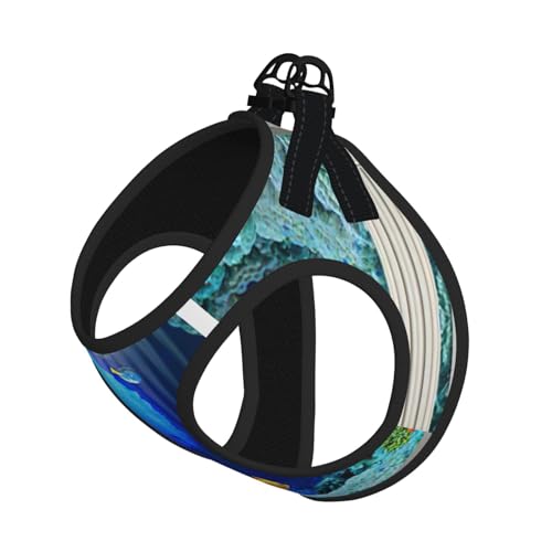 3D-Hundegeschirr, Unterwasserwelt, Fisch-Druck, mit Leine, verstellbar und reflektierend, für Welpen, Haustiere 3D-Hundegeschirr, Unterwasserwelt, Fisch-Druck, mit Leine, verstellbar und reflektierend, für Welpen, Haustiere von JIUTY