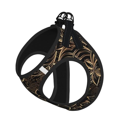 Boho-Hundegeschirr, mit Lotusblumen-Aufdruck, mit Leine, verstellbar und reflektierend, für Welpen, Haustiere Boho-Hundegeschirr, mit Lotusblumen-Aufdruck, mit Leine, verstellbar und reflektierend, für Welpen, Haustiere von JIUTY