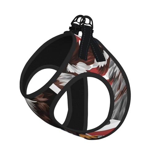 Hundegeschirr mit Adler und USA-Flagge, mit Leine, verstellbar und reflektierend, für Welpen, Haustiere Hundegeschirr mit Adler und USA-Flagge, mit Leine, verstellbar und reflektierend, für Welpen, Haustiere von JIUTY