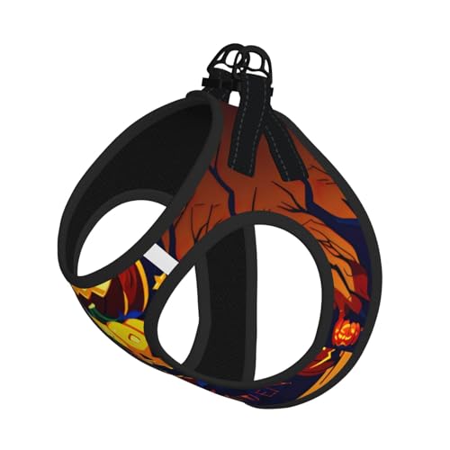 Hundegeschirr mit Halloween-Kürbis-Druck, mit Leine, verstellbar und reflektierend, für Welpen, Haustiere Hundegeschirr mit Halloween-Kürbis-Druck, mit Leine, verstellbar und reflektierend, für Welpen, Haustiere von JIUTY