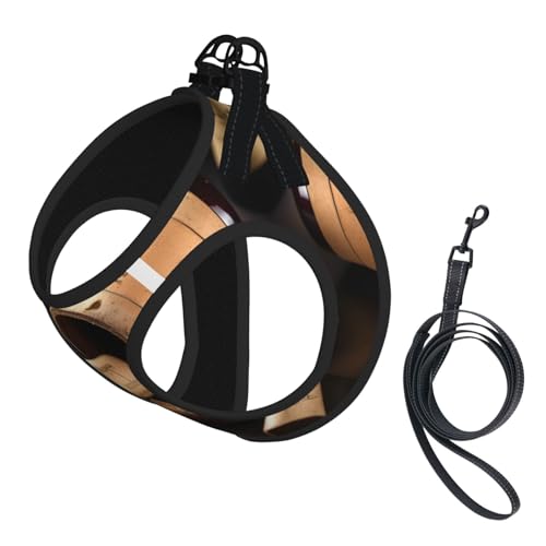 Hundegeschirr mit Kork-Druck, mit Leine, verstellbar und reflektierend, zum Hineinsteigen Hundegeschirr mit Kork-Druck, mit Leine, verstellbar und reflektierend, zum Hineinsteigen von JIUTY