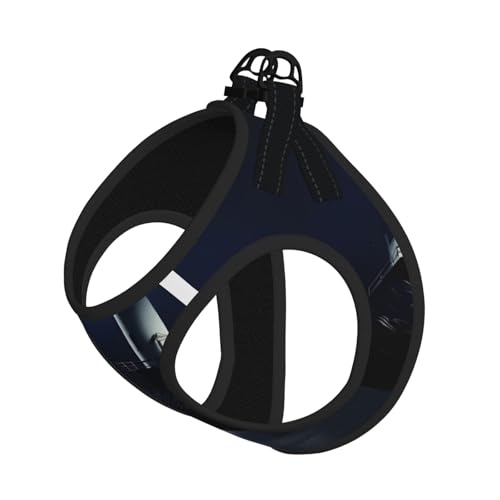 Hundegeschirr mit Leine, Motiv: Mondlicht, Leuchtturm, verstellbar, reflektierend, für Welpen, Haustiere Hundegeschirr mit Leine, Motiv: Mondlicht, Leuchtturm, verstellbar, reflektierend, für Welpen, Haustiere von JIUTY