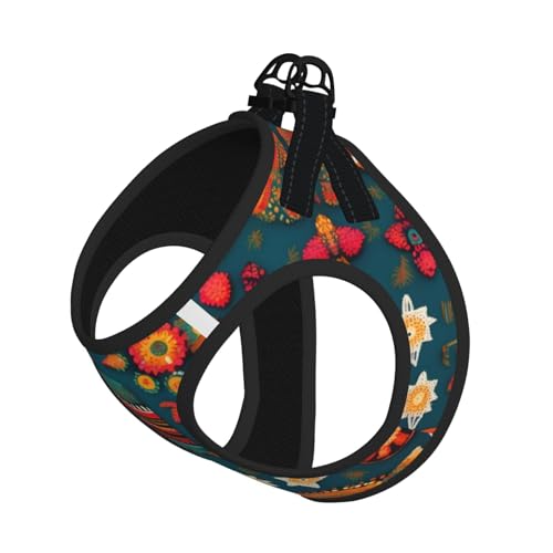 Hundegeschirr mit Leine, Motiv: mexikanischer Folk, Boho-Druck, verstellbar und reflektierend, für Welpen, Haustiere Hundegeschirr mit Leine, Motiv: mexikanischer Folk, Boho-Druck, verstellbar und reflektierend, für Welpen, Haustiere von JIUTY