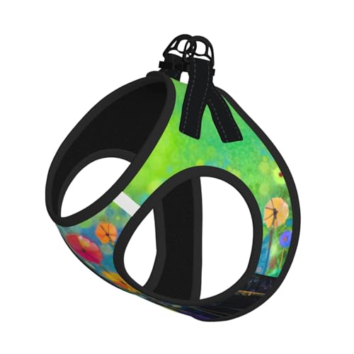 Hundegeschirr mit Leine, abstrakter Stil, bunte Blumen, verstellbar, reflektierend, für Welpen, Haustiere Hundegeschirr mit Leine, abstrakter Stil, bunte Blumen, verstellbar, reflektierend, für Welpen, Haustiere von JIUTY