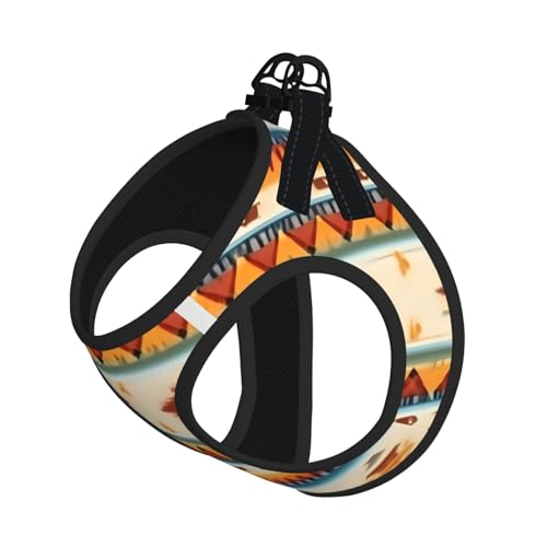 Hundegeschirr mit Leine, bedruckt, mit Indianer-Druck, verstellbar und reflektierend, zum Hineinsteigen Hundegeschirr mit Leine, bedruckt, mit Indianer-Druck, verstellbar und reflektierend, zum Hineinsteigen von JIUTY