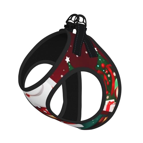 Hundegeschirr mit Leine, bedruckt mit Weihnachtsmann-Motiv, verstellbar und reflektierend, zum Hineinsteigen Hundegeschirr mit Leine, bedruckt mit Weihnachtsmann-Motiv, verstellbar und reflektierend, zum Hineinsteigen von JIUTY