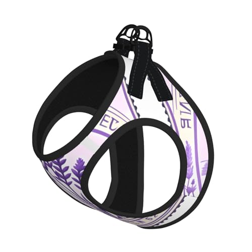 Hundegeschirr mit Leine, verstellbar, reflektierend, Lavendel-Stempeldruck, Welpengeschirr Hundegeschirr mit Leine, verstellbar, reflektierend, Lavendel-Stempeldruck, Welpengeschirr von JIUTY