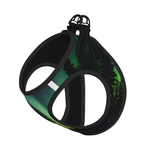 Hundegeschirr mit Leine, verstellbar, reflektierend, mit Aufdruck "Dark Northern Lights", für Welpen, Haustiere Hundegeschirr mit Leine, verstellbar, reflektierend, mit Aufdruck "Dark Northern Lights", für Welpen, Haustiere von JIUTY