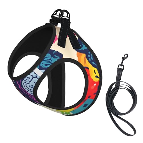 Hundegeschirr mit Leine, verstellbar und reflektierend, für Welpen, Haustiere, für Links- und Rechtshirnhälfte Hundegeschirr mit Leine, verstellbar und reflektierend, für Welpen, Haustiere, für Links- und Rechtshirnhälfte von JIUTY