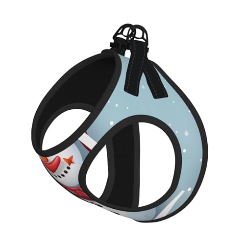 Hundegeschirr mit Leine und Schneemann-Aufdruck, verstellbar und reflektierend, zum Hineinsteigen, Welpengeschirr Hundegeschirr mit Leine und Schneemann-Aufdruck, verstellbar und reflektierend, zum Hineinsteigen, Welpengeschirr von JIUTY