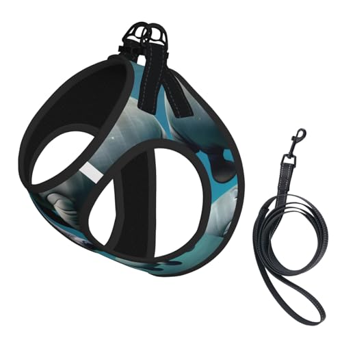 Hundegeschirr mit Seekuh, bedruckt, mit Leine, verstellbar und reflektierend, für Welpen, Haustiere Hundegeschirr mit Seekuh, bedruckt, mit Leine, verstellbar und reflektierend, für Welpen, Haustiere von JIUTY