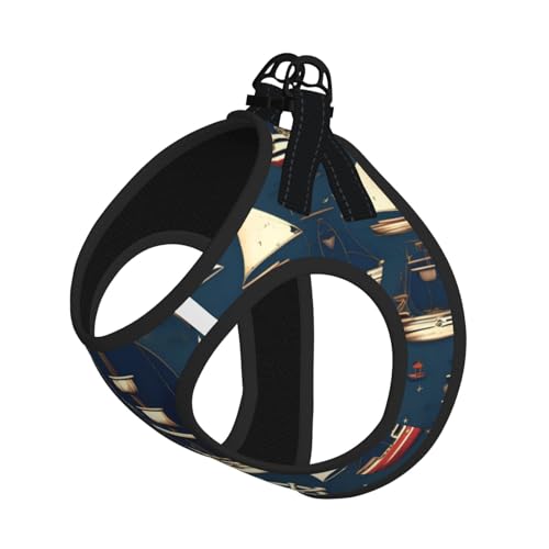 Hundegeschirr mit Segelpiraten-Motiv, mit Leine, verstellbar und reflektierend, für Welpen, Haustiere Hundegeschirr mit Segelpiraten-Motiv, mit Leine, verstellbar und reflektierend, für Welpen, Haustiere von JIUTY