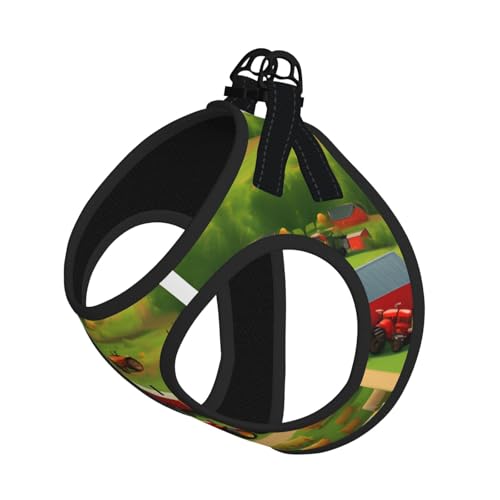 Hundegeschirr mit Traktor-Farm-Druck, mit Leine, verstellbar und reflektierend, für Welpen, Haustiere Hundegeschirr mit Traktor-Farm-Druck, mit Leine, verstellbar und reflektierend, für Welpen, Haustiere von JIUTY