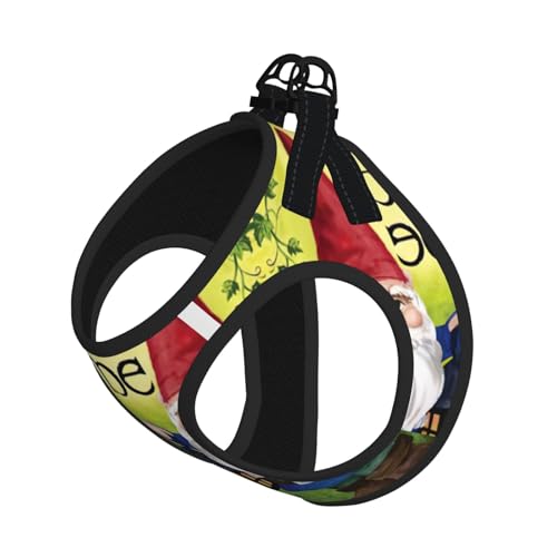 Hundegeschirr mit buntem Zwergen-Druck, mit Leine, verstellbar und reflektierend, für Welpen, Haustiere Hundegeschirr mit buntem Zwergen-Druck, mit Leine, verstellbar und reflektierend, für Welpen, Haustiere von JIUTY