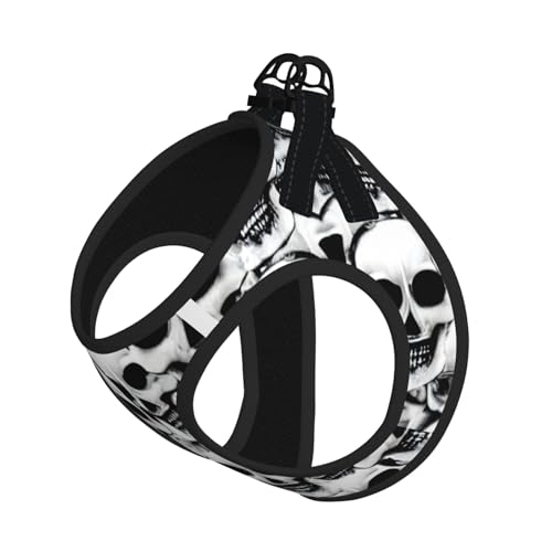 Hundegeschirr mit mexikanischem Totenkopf-Druck, mit Leine, verstellbar und reflektierend, für Welpen, Haustiere Hundegeschirr mit mexikanischem Totenkopf-Druck, mit Leine, verstellbar und reflektierend, für Welpen, Haustiere von JIUTY
