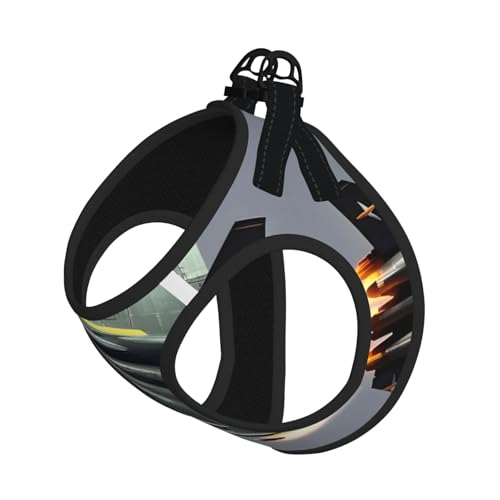 Jet Fighter Hundegeschirr mit Leine, bedruckt, verstellbar und reflektierend, für Welpen, Haustiere Jet Fighter Hundegeschirr mit Leine, bedruckt, verstellbar und reflektierend, für Welpen, Haustiere von JIUTY