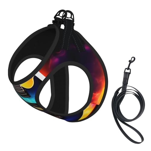 Magisches Hundegeschirr mit E-Gitarre, mit Leine, verstellbar und reflektierend, für Welpen, Haustiere Magisches Hundegeschirr mit E-Gitarre, mit Leine, verstellbar und reflektierend, für Welpen, Haustiere von JIUTY