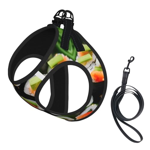 Sushi Dill Pickles Hundegeschirr, Sommergeschirr mit Leine, verstellbar und reflektierend, für Welpen, Haustiere Sushi Dill Pickles Hundegeschirr, Sommergeschirr mit Leine, verstellbar und reflektierend, für Welpen, Haustiere von JIUTY