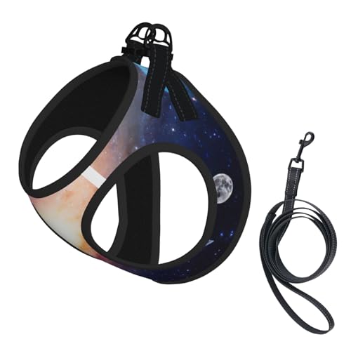 Universe Galaxy-Hundegeschirr, Sommergeschirr mit Leine, verstellbar und reflektierend, für Welpen, Haustiere Universe Galaxy-Hundegeschirr, Sommergeschirr mit Leine, verstellbar und reflektierend, für Welpen, Haustiere von JIUTY