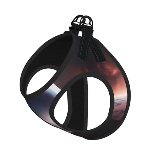 Welpengeschirr mit Leine, mit Weltraumplanetendruck, verstellbar und reflektierend, für Welpen, Haustiere Welpengeschirr mit Leine, mit Weltraumplanetendruck, verstellbar und reflektierend, für Welpen, Haustiere von JIUTY
