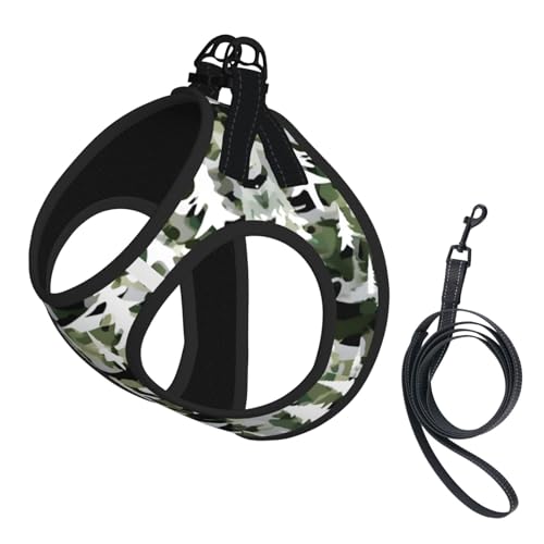 White Trees Hundegeschirr mit Leine, verstellbar, reflektierend, Camouflage-Druck, Welpengeschirr White Trees Hundegeschirr mit Leine, verstellbar, reflektierend, Camouflage-Druck, Welpengeschirr von JIUTY
