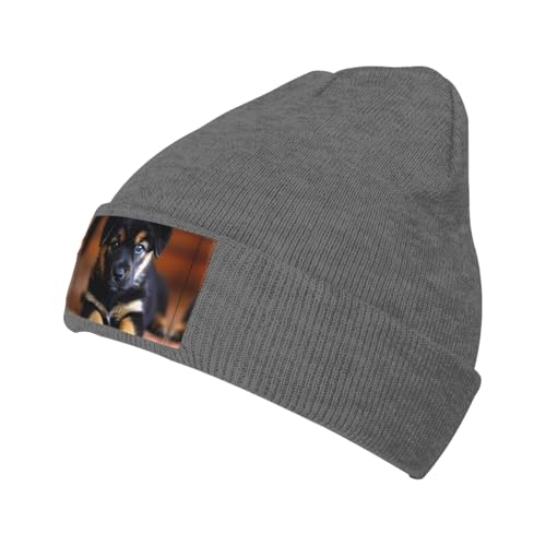 Wintermütze für Welpen, für Herren und Damen, warm gefüttert, weich, warm, Strickmütze mit Bündchen für kaltes Wetter Wintermütze für Welpen, für Herren und Damen, warm gefüttert, weich, warm, Strickmütze mit Bündchen für kaltes Wetter von JIUTY