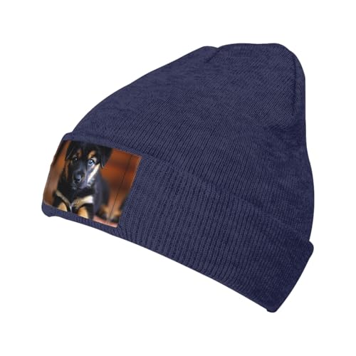 Wintermütze für Welpen, für Herren und Damen, warm gefüttert, weich, warm, Strickmütze mit Bündchen für kaltes Wetter Wintermütze für Welpen, für Herren und Damen, warm gefüttert, weich, warm, Strickmütze mit Bündchen für kaltes Wetter von JIUTY