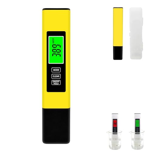 Brandneuer 4-in-1-TDS-Messgerät, digitaler Wassertester, TDS-Tester, digitales LCD-Stift-Wasserqualitätsmessgerät, TDS EC- und Temperaturmessgerät (℃/℉)(Yellow) von JIYIHENKEAI