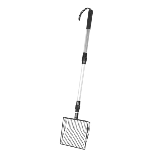 JIYIHENKEAI Kotschaufel mit langem Griff, ausziehbare Katzenstreuschaufel aus Metall, abnehmbare Schaufel für Sieben von Hühnerkot, einfaches Sieben der tiefen Schaufel(2 Section Handle) von JIYIHENKEAI