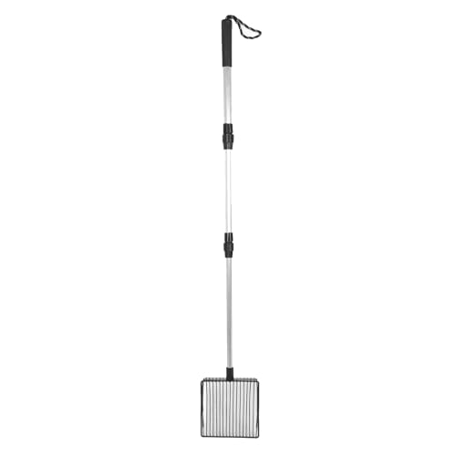 JIYIHENKEAI Kotschaufel mit langem Griff, ausziehbare Katzenstreuschaufel aus Metall, abnehmbare Schaufel für Sieben von Hühnerkot, einfaches Sieben der tiefen Schaufel(3 Section Handle) von JIYIHENKEAI