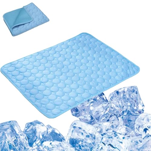 Kühlmatte für Hunde, Kühlmatte, Haustier-Klimabett, selbstkühlende Katzendecke, waschbare und tragbare weiche Haustierunterlage, rutschfeste Sommer-Kühlmatte für Hunde und Katzen(Blue,59*39.3inch) Kühlmatte für Hunde, Kühlmatte, Haustier-Klimabett, selbstkühlende Katzendecke, waschbare und tragbare weiche Haustierunterlage, rutschfeste Sommer-Kühlmatte für Hunde und Katzen(Blue,59*39.3inch) von JIYIHENKEAI