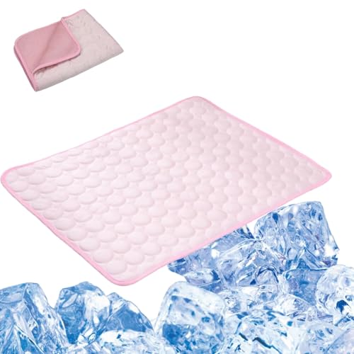 Kühlmatte für Hunde, Kühlmatte, Haustier-Klimabett, selbstkühlende Katzendecke, waschbare und tragbare weiche Haustierunterlage, rutschfeste Sommer-Kühlmatte für Hunde und Katzen(Pink,19.6*15.7inch) Kühlmatte für Hunde, Kühlmatte, Haustier-Klimabett, selbstkühlende Katzendecke, waschbare und tragbare weiche Haustierunterlage, rutschfeste Sommer-Kühlmatte für Hunde und Katzen(Pink,19.6*15.7inch) von JIYIHENKEAI