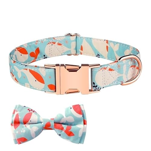 Verstellbare Haustierfliege und Hundehalsband für kleine, mittelgroße und große Hunde, Welpenhalsband mit Fliege, süße Damenschleife und Hundehalsbänder – angenehme, weiche Baumwolle(Green,XS) von JIYIHENKEAI
