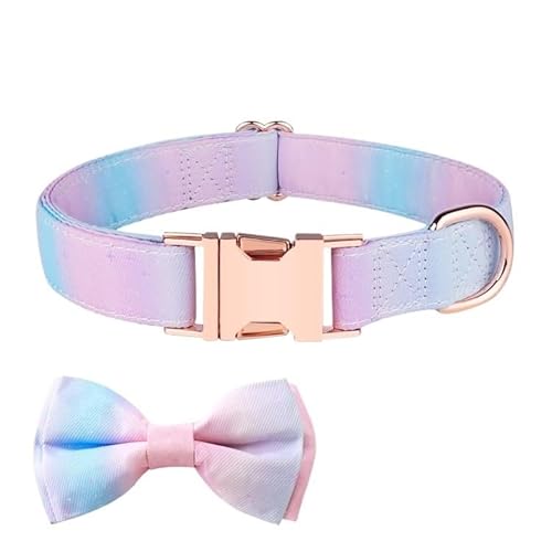 Verstellbare Haustierfliege und Hundehalsband für kleine, mittelgroße und große Hunde, Welpenhalsband mit Fliege, süße Damenschleife und Hundehalsbänder – angenehme, weiche Baumwolle(Pink1,L) von JIYIHENKEAI