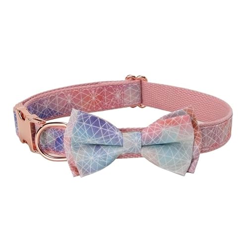 Verstellbare Haustierfliege und Hundehalsband für kleine, mittelgroße und große Hunde, Welpenhalsband mit Fliege, süße Damenschleife und Hundehalsbänder – angenehme, weiche Baumwolle(Pink2,M) von JIYIHENKEAI
