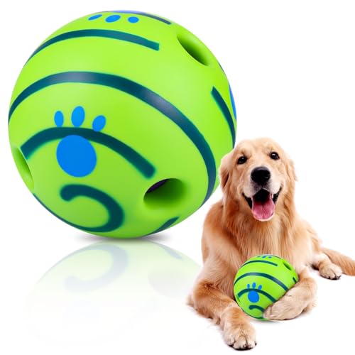 JIZZU Hundeball Hundespielzeug Ball, Giggle Ball, Interaktives Ball, Hundeball Tough Dog Toys, Interaktives Hundebälle Unzerstörbar Quietscheball für Dogs JIZZU Hundeball Hundespielzeug Ball, Giggle Ball, Interaktives Ball, Hundeball Tough Dog Toys, Interaktives Hundebälle Unzerstörbar Quietscheball für Dogs von JIZZU
