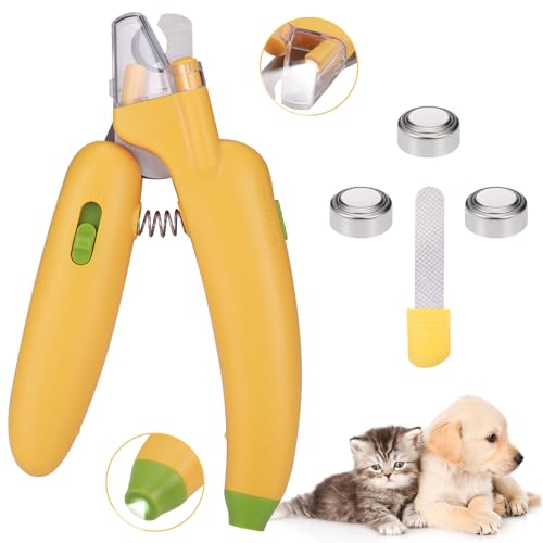 JIZZU Nagelknipser LED für Hunde Katzen, Profi Krallenschere, Nagelknipser für Katzen, krallenschere mit Led, Haustier-Nagelknipser mit Sicherheitsschild, Haustiere Krallenpflege JIZZU Nagelknipser LED für Hunde Katzen, Profi Krallenschere, Nagelknipser für Katzen, krallenschere mit Led, Haustier-Nagelknipser mit Sicherheitsschild, Haustiere Krallenpflege von JIZZU