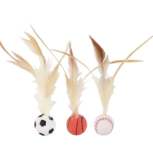 JJIAGOLD Interaktives Katzenspielzeug-Set mit Federball für Katzen, interaktives Katzenspielzeug für Indoor-Katzen, Spielzeug mit JJIAGOLD Interaktives Katzenspielzeug-Set mit Federball für Katzen, interaktives Katzenspielzeug für Indoor-Katzen, Spielzeug mit von JJIAGOLD
