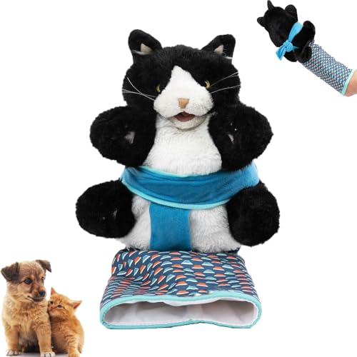 JJKTO Cat Puppet Wrestler,Plush Wrestling Glove, 25 cm Cat Wrestling Toy Puppet, Sturdy Padded Cat Wrestle Toy, Safe Interactive Play Animal Toys for Boredom-Busting Training for Kids and Pets von JJKTO
