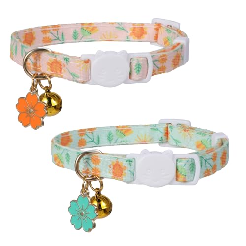 JJUNW Katzenhalsbänder, sicherheitsverstellbare Katzenhalsbänder, Baumwoll-Katzenhalsband-Set, Erdbeeren und herzförmiger Anhänger, Kätzchenhalsband mit Glöckchen, sichere Schnellverschluss-Schnalle JJUNW Katzenhalsbänder, sicherheitsverstellbare Katzenhalsbänder, Baumwoll-Katzenhalsband-Set, Erdbeeren und herzförmiger Anhänger, Kätzchenhalsband mit Glöckchen, sichere Schnellverschluss-Schnalle von JJUNW