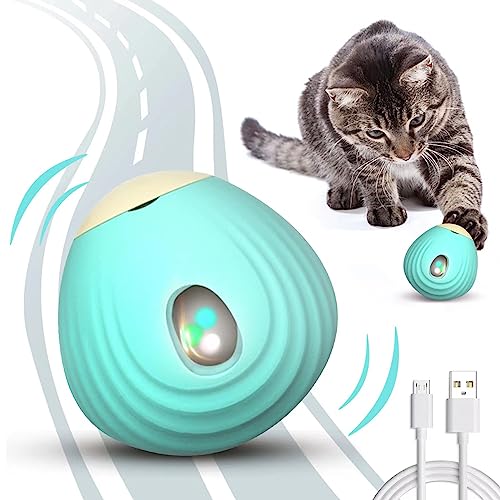 JJW Interaktiver Katzenball, Intelligenter Katzenball mit LED-Licht,Spiel- und Bissfest, Hundespielzeugball mit 2 Modi, USB Aufladbar,Ideal für Haustierspielzeug von JJW