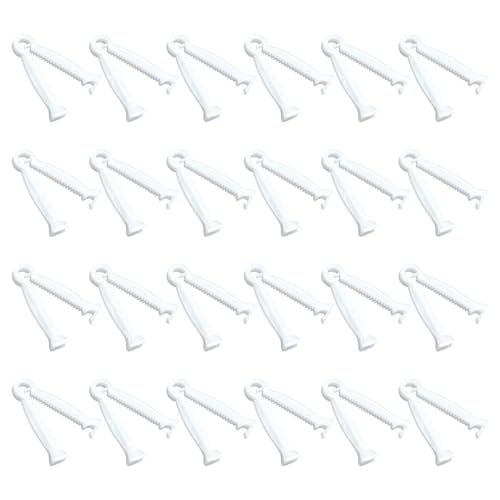 JJWNMLL Nabelschnurklemme Kunststoff Schwein Nabelschnurklemme für Haustiere Ferkel Lamm Ziege Welpen Kätzchen Farm Ranch (weiß-24pcs) von JJWNMLL